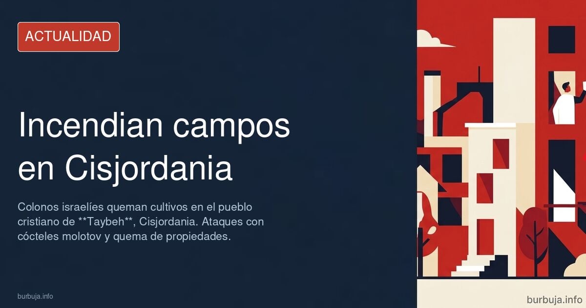Okupas jázaros incendian cultivos de Cristianos en Cisjordania