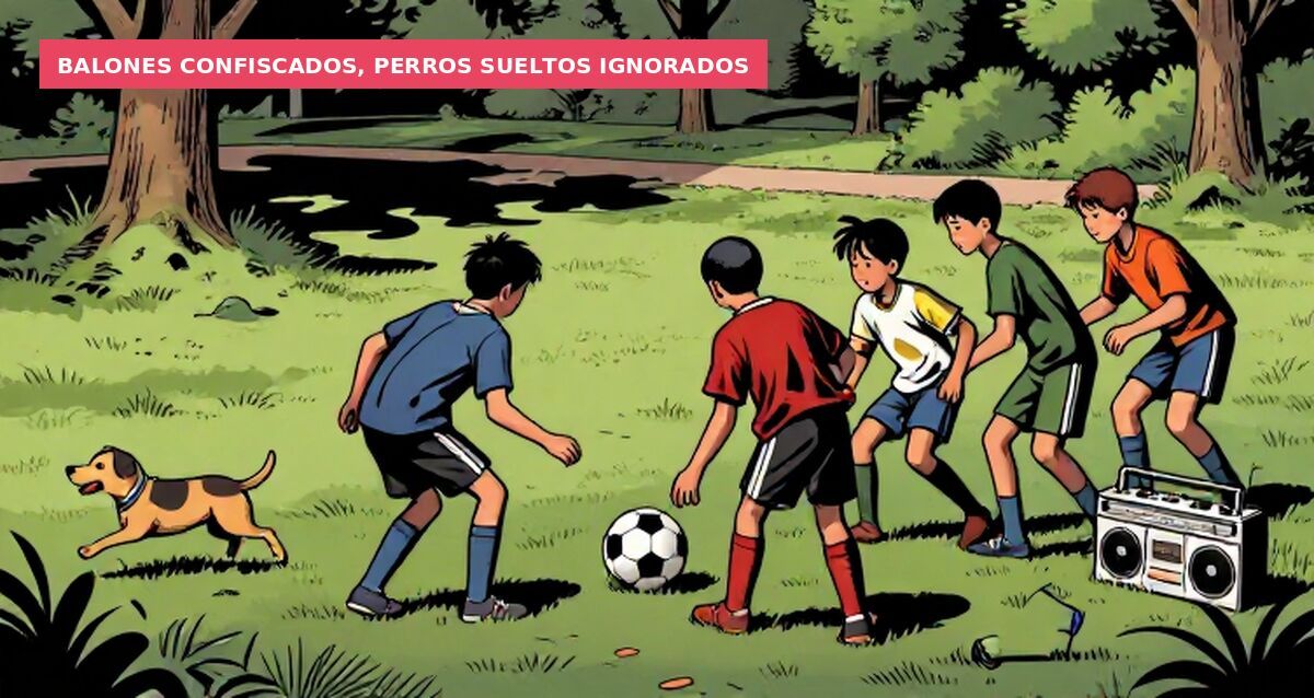 Balones confiscados, perros sueltos ignorados