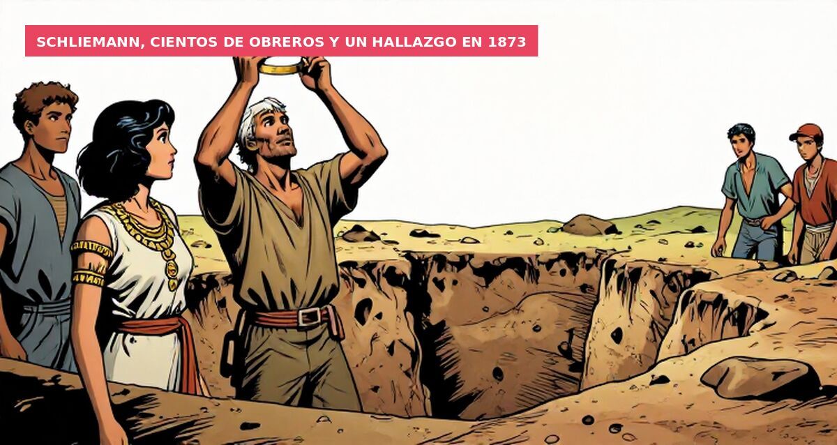 Schliemann, cientos de obreros y un hallazgo en 1873