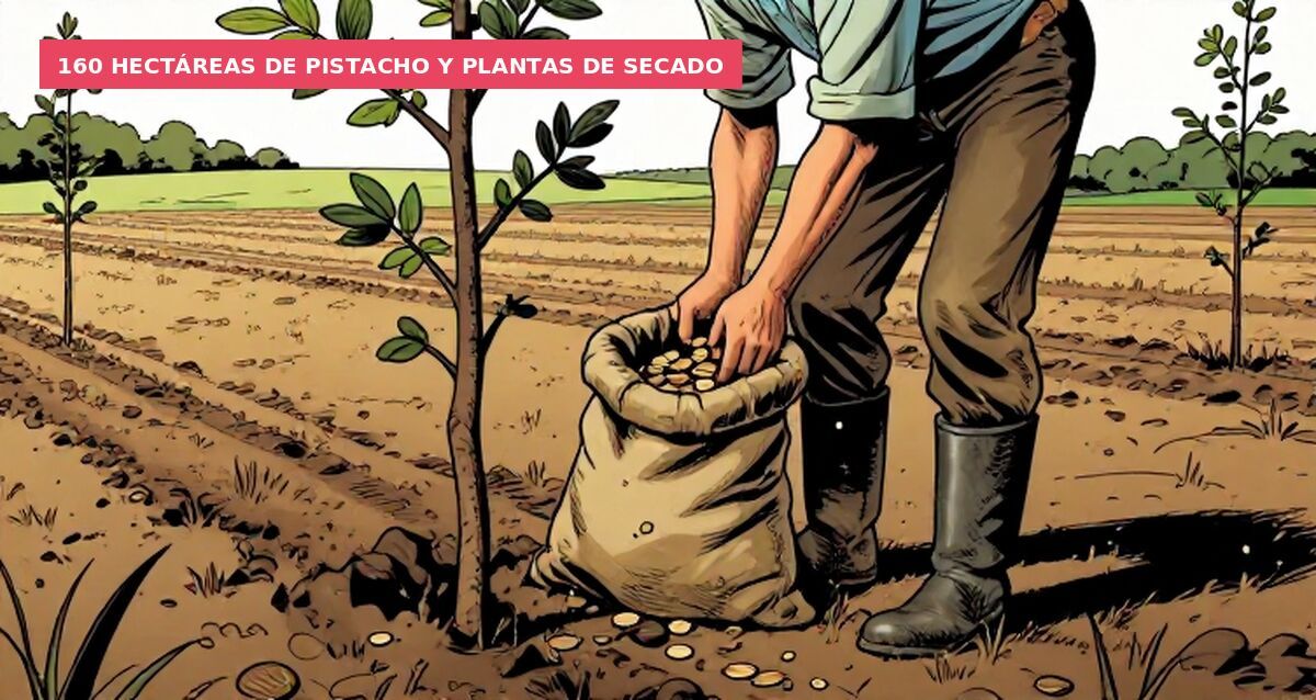 160 hectáreas de pistacho y plantas de secado