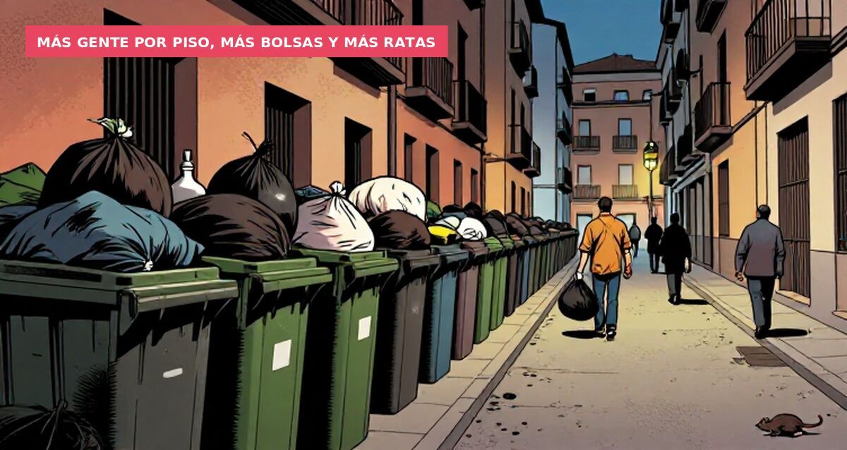 Más gente por piso, más bolsas y más ratas