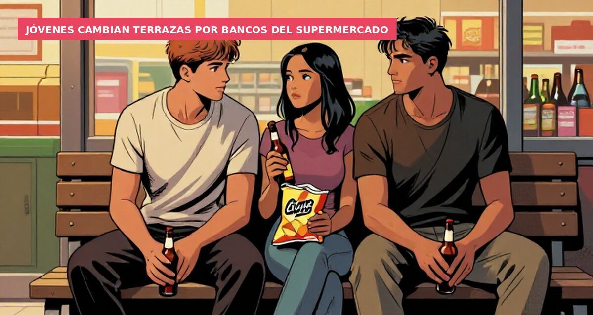 Jóvenes cambian terrazas por bancos del supermercado
