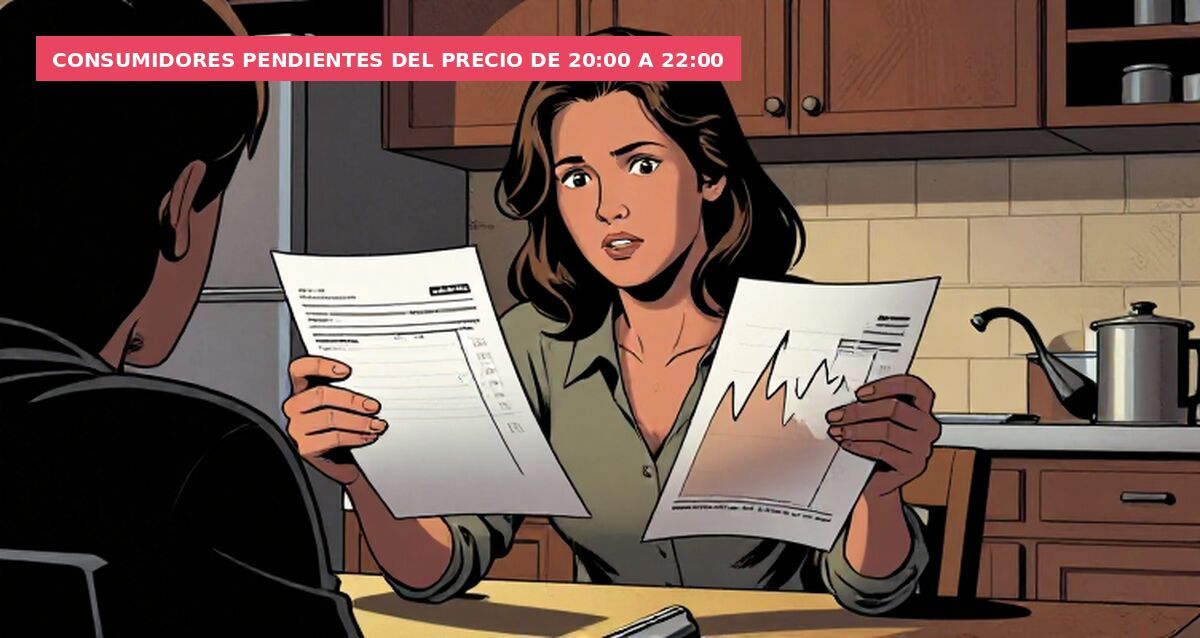 Consumidores pendientes del precio de 20:00 a 22:00