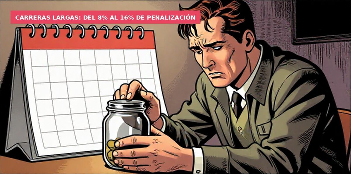 Carreras largas: del 8% al 16% de penalización