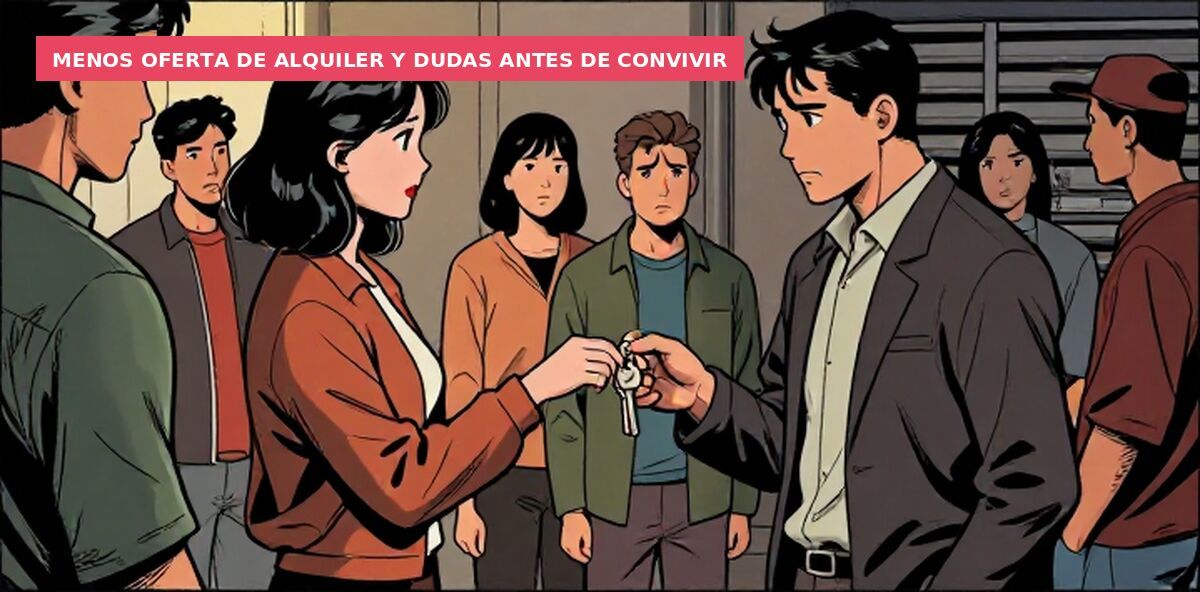 Menos oferta de alquiler y dudas antes de convivir
