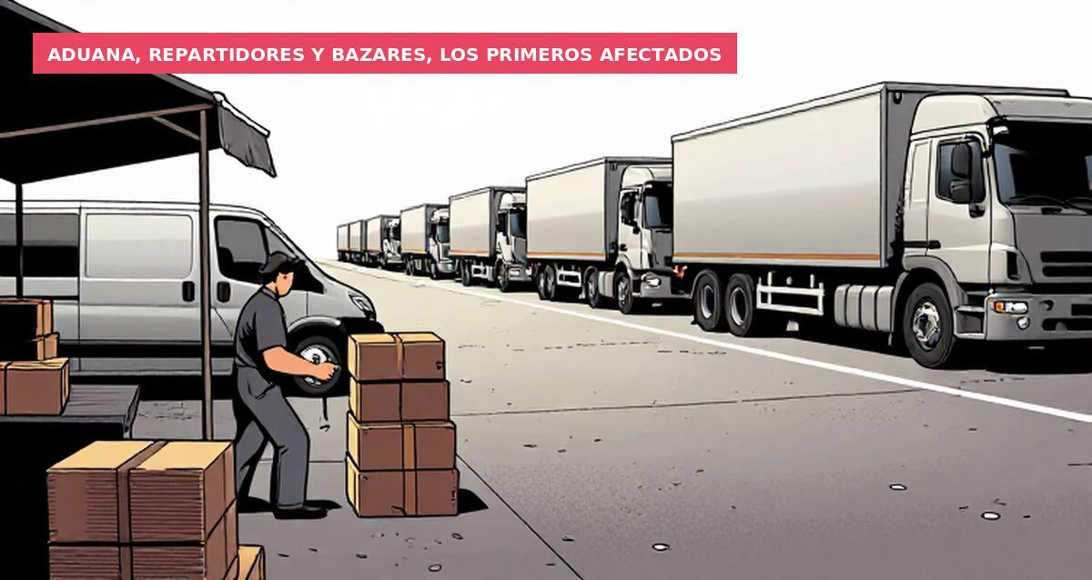 Aduana, repartidores y bazares, los primeros afectados