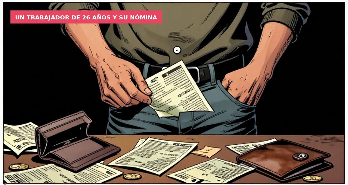 Un trabajador de 26 años y su nómina