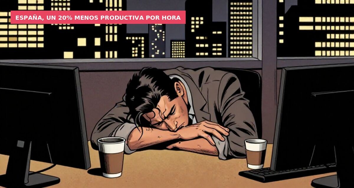 España, un 20% menos productiva por hora