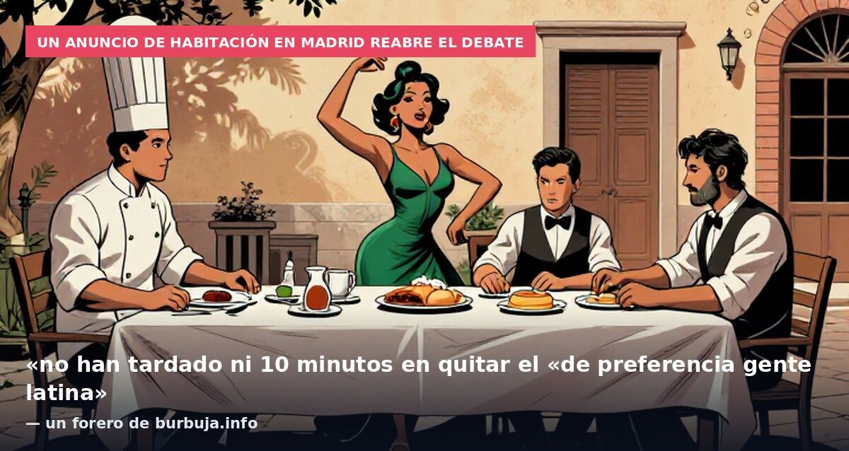 Un anuncio de habitación en Madrid reabre el debate: «no han tardado ni 10 minutos en quitar el «de preferencia gente latina» — un forero de burbuja.info