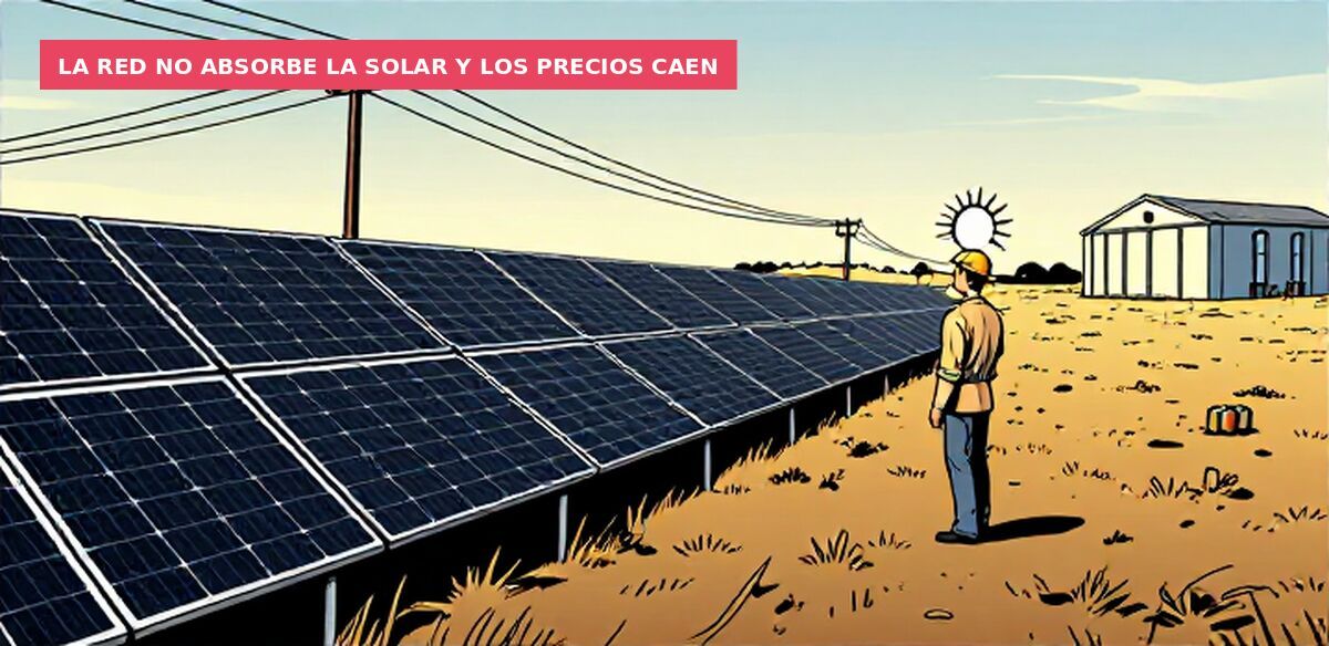 La red no absorbe la solar y los precios caen