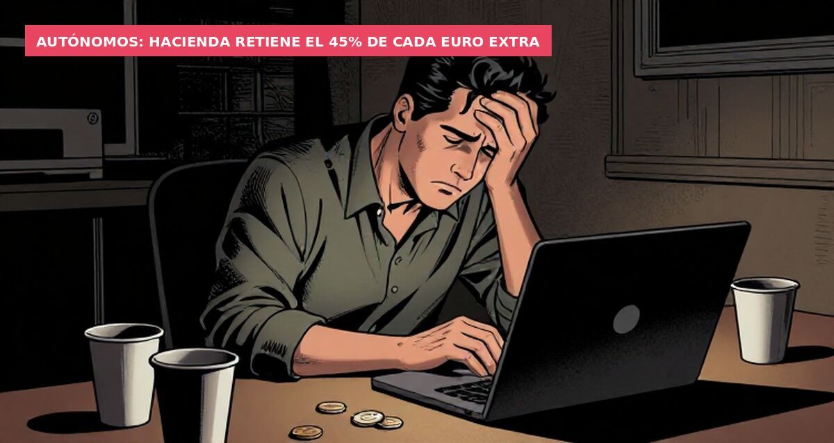 Autónomos: Hacienda retiene el 45% de cada euro extra