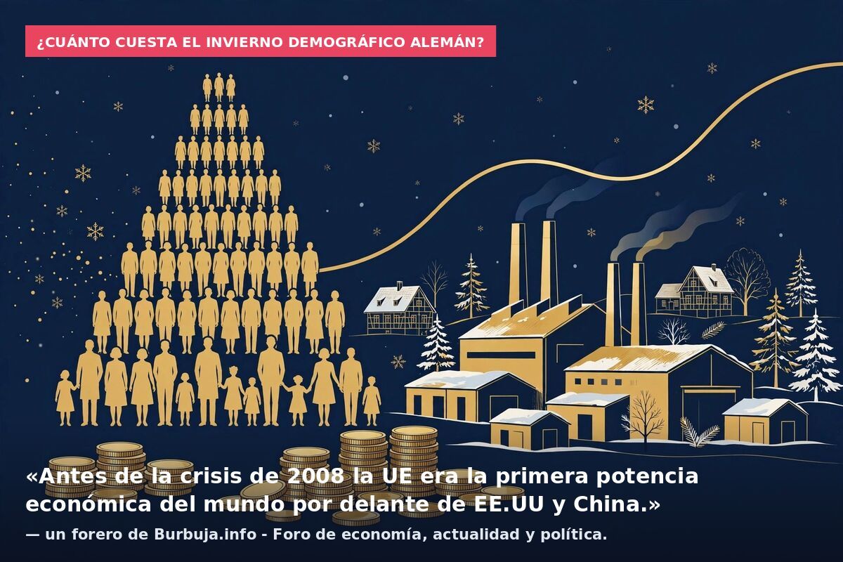 ¿Cuánto cuesta el invierno demográfico alemán?: «Antes de la crisis de 2008 la UE era la primera potencia económica del mundo por delante de EE.UU y China.» — un forero de Burbuja.info - Foro de economía, actualidad y política.