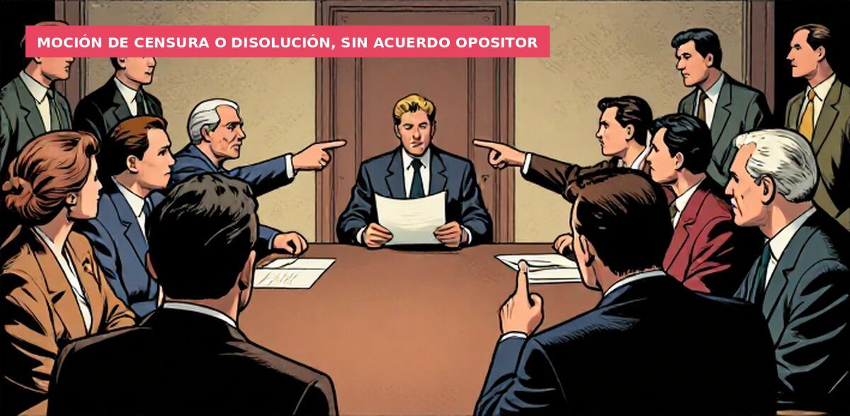 Moción de censura o disolución, sin acuerdo opositor
