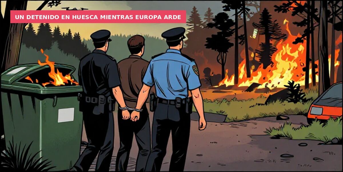 Un detenido en Huesca mientras Europa arde