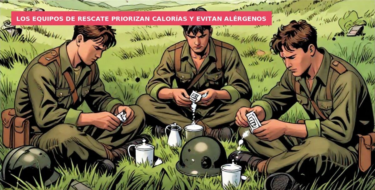Los equipos de rescate priorizan calorías y evitan alérgenos