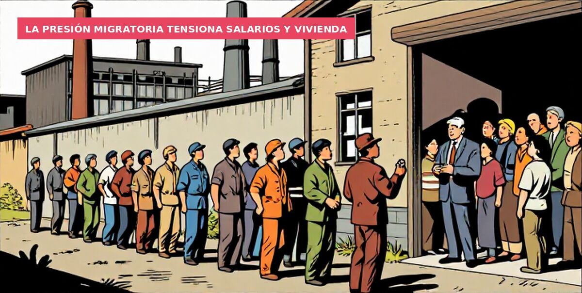 La presión migratoria tensiona salarios y vivienda