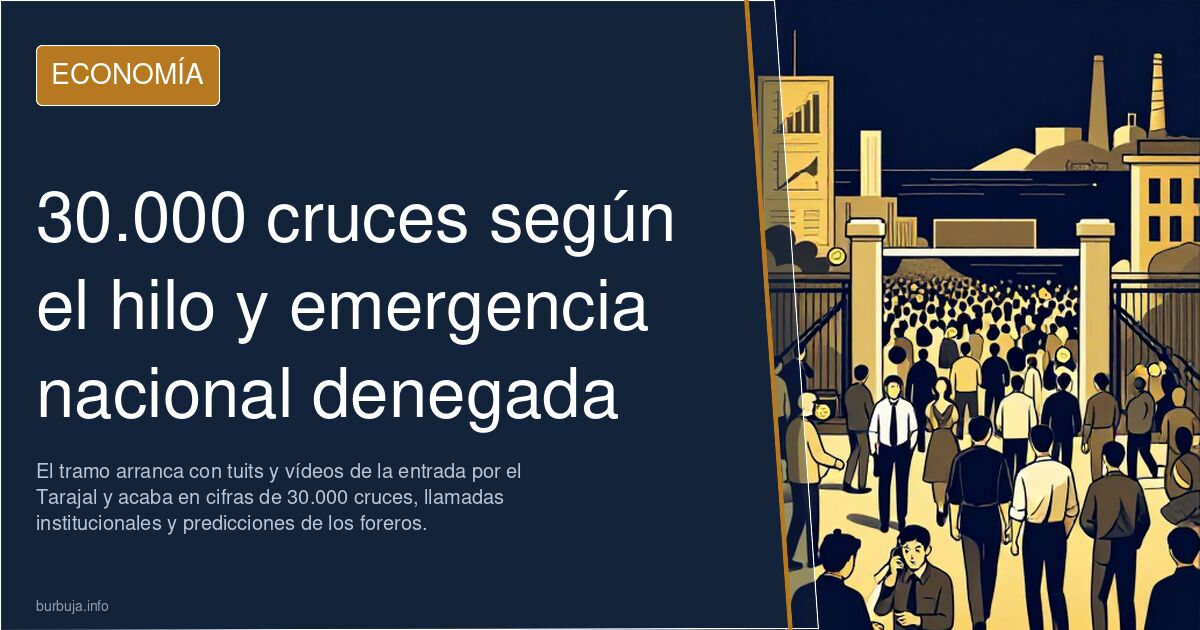 30.000 cruces según el hilo y emergencia nacional denegada