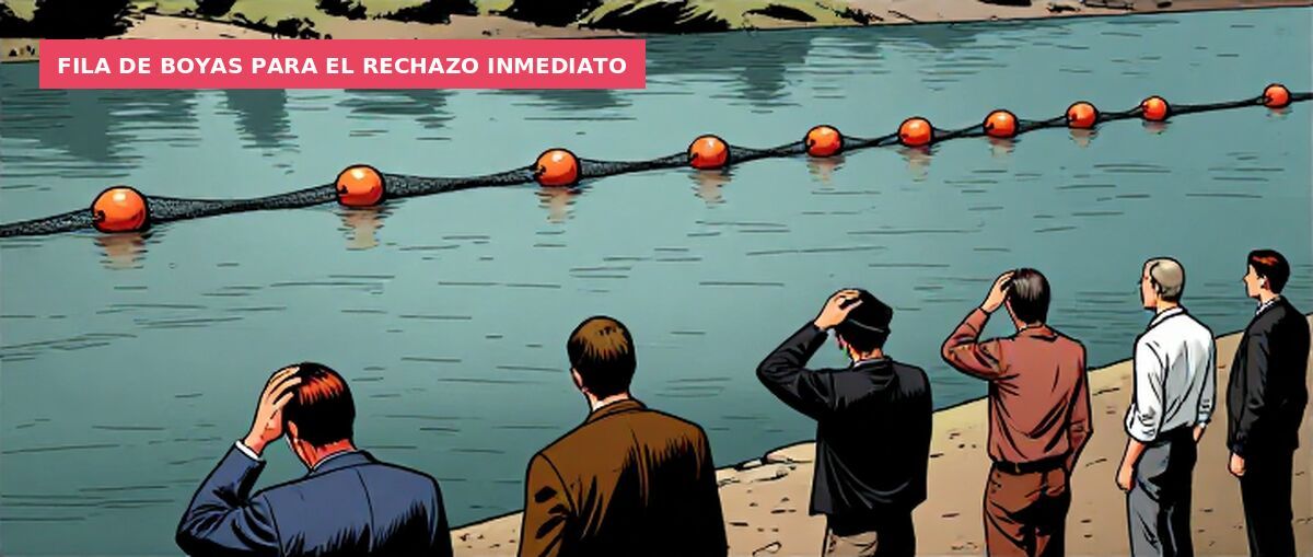 Fila de boyas para el rechazo inmediato