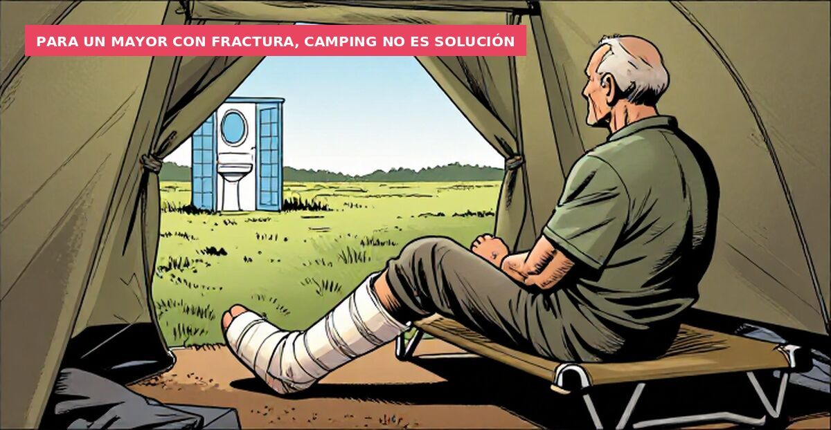 Para un mayor con fractura, camping no es solución
