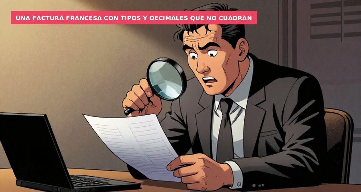 Una factura francesa con tipos y decimales que no cuadran