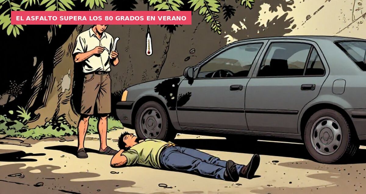 El asfalto supera los 80 grados en verano