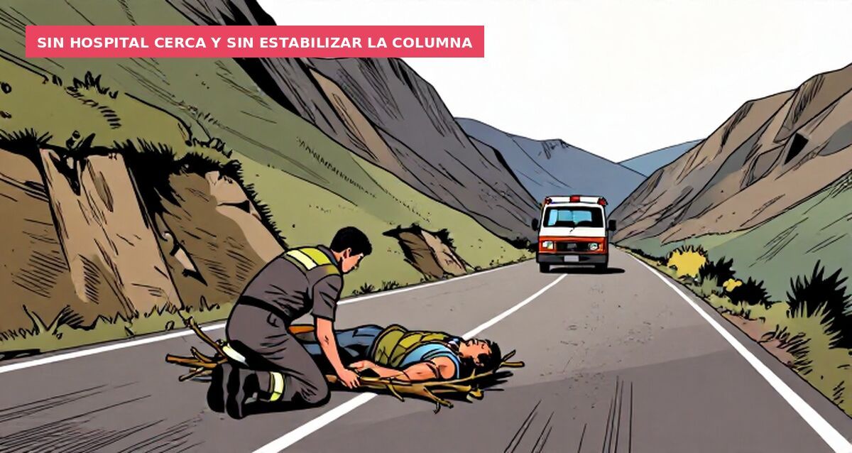Sin hospital cerca y sin estabilizar la columna