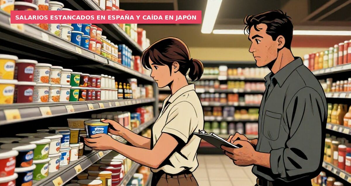 Salarios estancados en España y caída en Japón