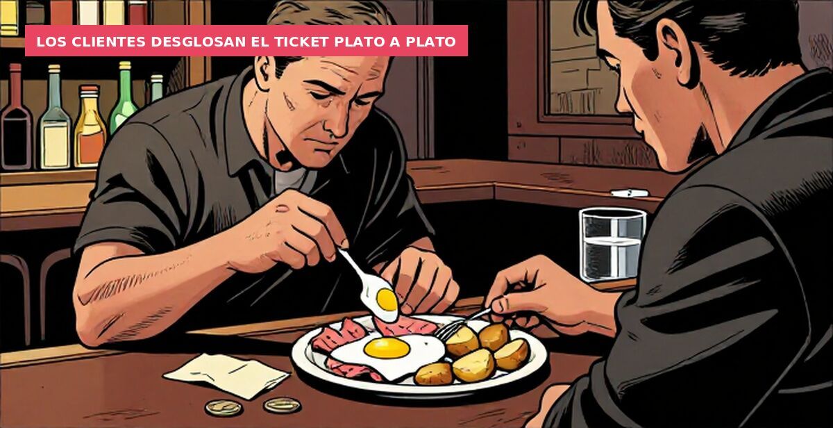 Los clientes desglosan el ticket plato a plato