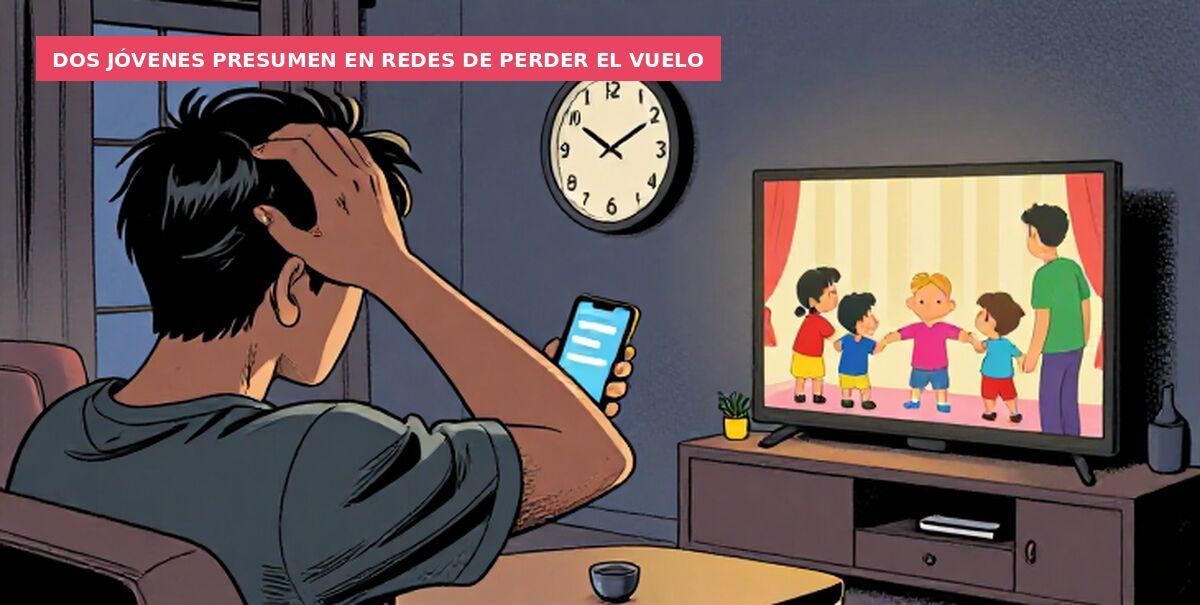 Dos jóvenes presumen en redes de perder el vuelo