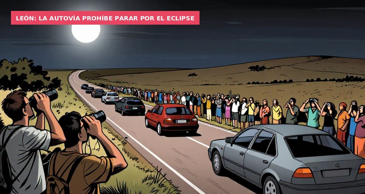 León: la autovía prohíbe parar por el eclipse