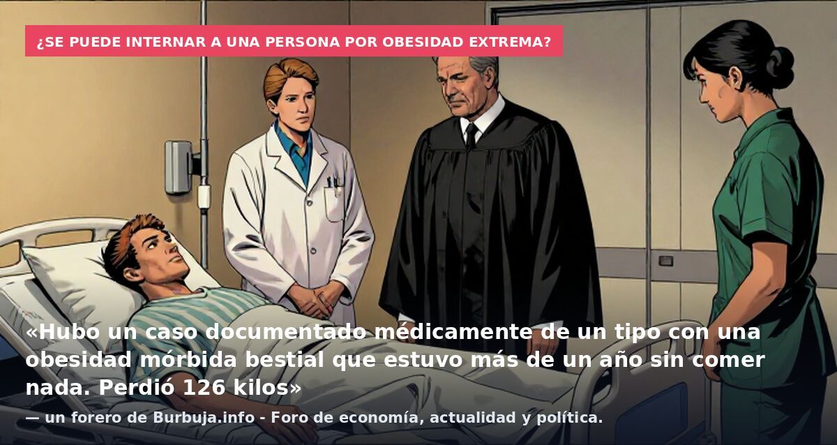 ¿Se puede internar a una persona por obesidad extrema?: «Hubo un caso documentado médicamente de un tipo con una obesidad mórbida bestial que estuvo más de un año sin comer nada. Perdió 126 kilos» — un forero de Burbuja.info - Foro de economía, actua