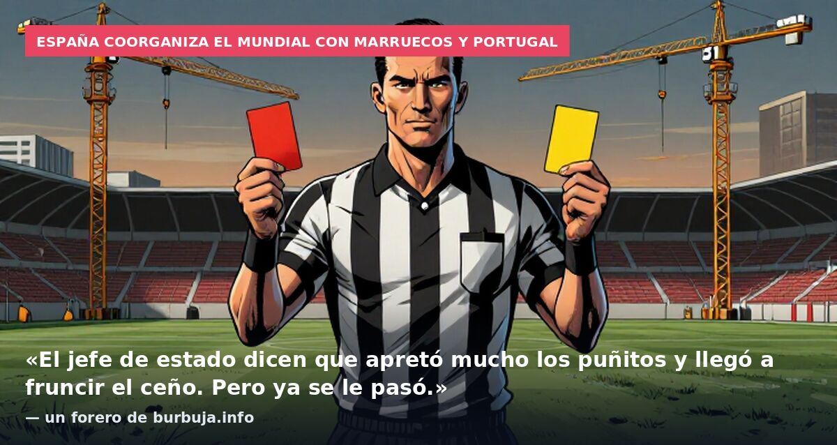 España coorganiza el Mundial con Marruecos y Portugal: «El jefe de estado dicen que apretó mucho los puñitos y llegó a fruncir el ceño. Pero ya se le pasó.» — un forero de burbuja.info