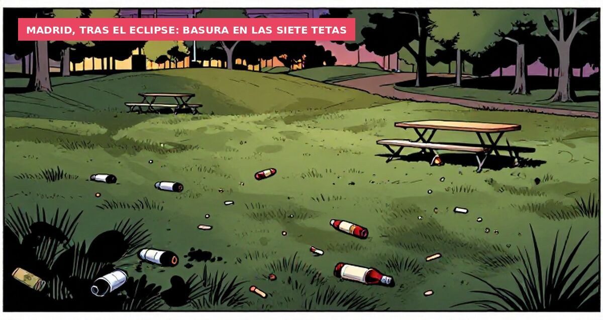Madrid, tras el eclipse: basura en las Siete Tetas