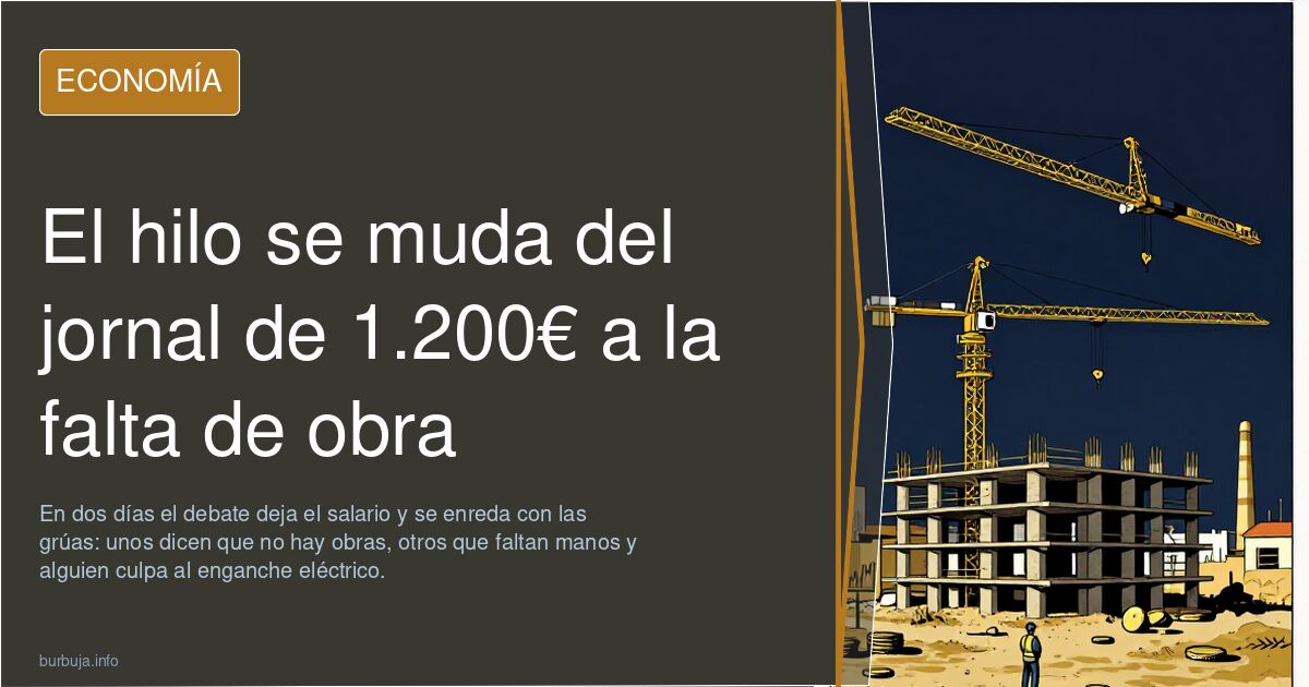 El hilo se muda del jornal de 1.200€ a la falta de obra
