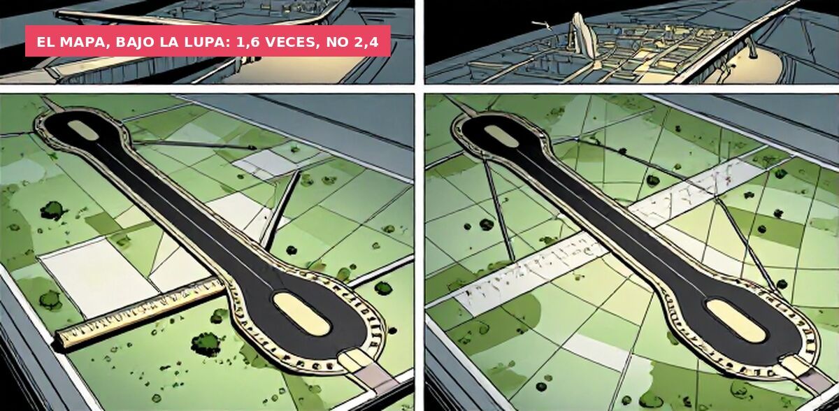 El mapa, bajo la lupa: 1,6 veces, no 2,4