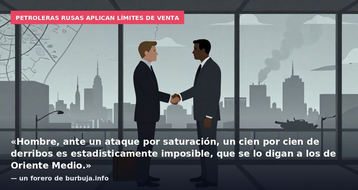 Petroleras rusas aplican límites de venta: «Hombre, ante un ataque por saturación, un cien por cien de derribos es estadisticamente imposible, que se lo digan a los de Oriente Medio.» — un forero de burbuja.info