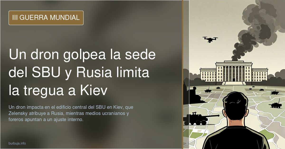 Un dron golpea la sede del SBU y Rusia limita la tregua a Kiev