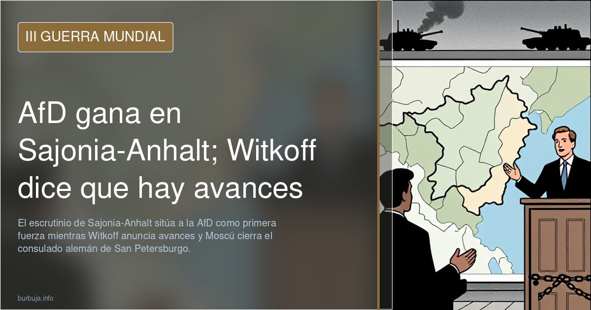 AfD gana en Sajonia-Anhalt; Witkoff dice que hay avances