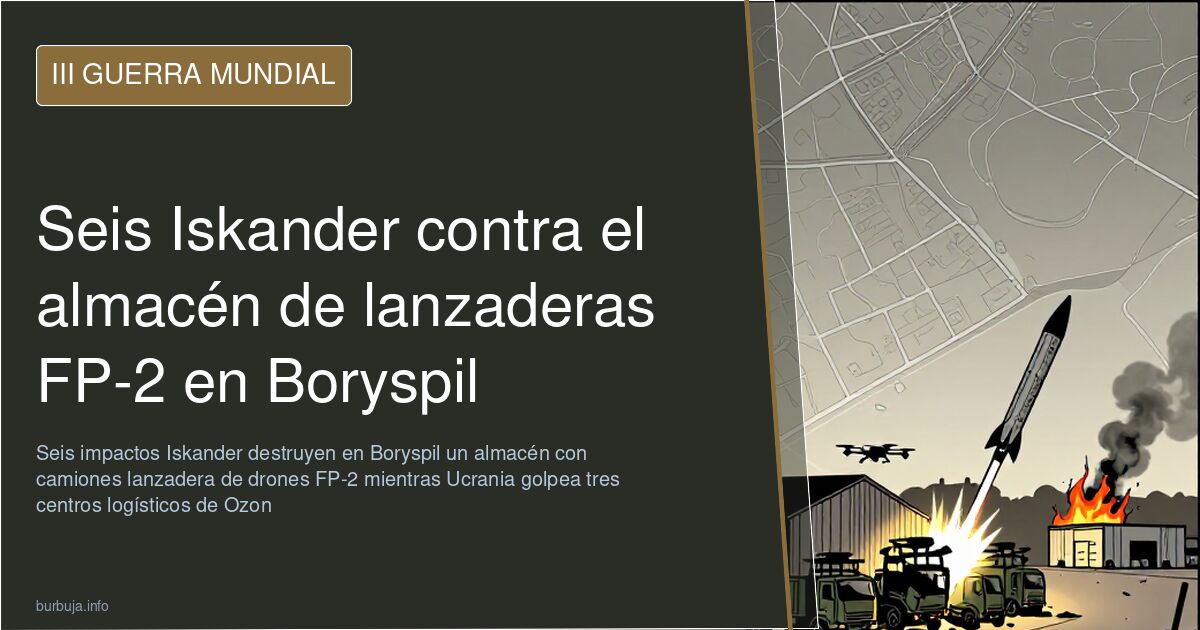 Seis Iskander contra el almacén de lanzaderas FP-2 en Boryspil