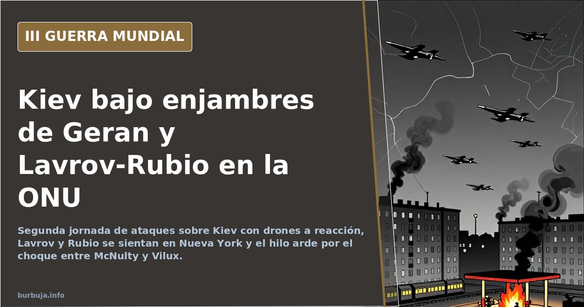 Kiev bajo enjambres de Geran y Lavrov-Rubio en la ONU