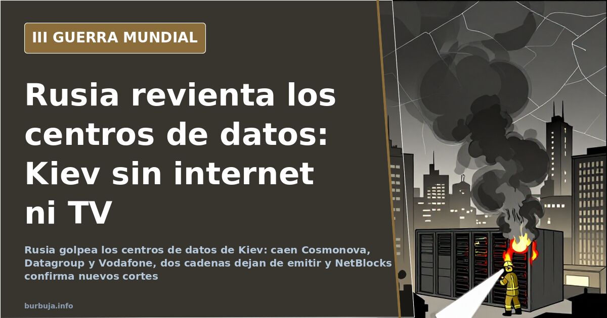 Rusia revienta los centros de datos: Kiev sin internet ni TV