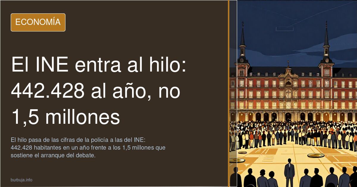 El INE entra al hilo: 442.428 al año, no 1,5 millones