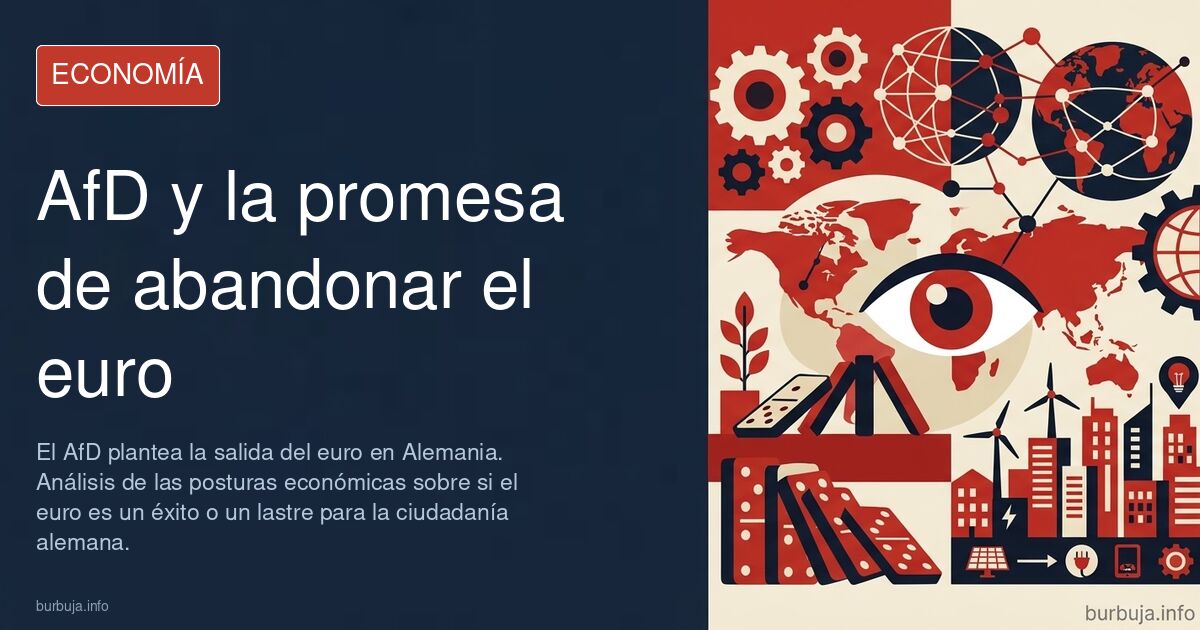 Banderas de Alemania y de la Unión Europea junto a monedas de euro, ilustración de la salida del euro que promete el AfD