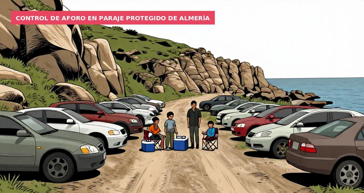 PPVOX cobrando por entrar a la playa en Almería