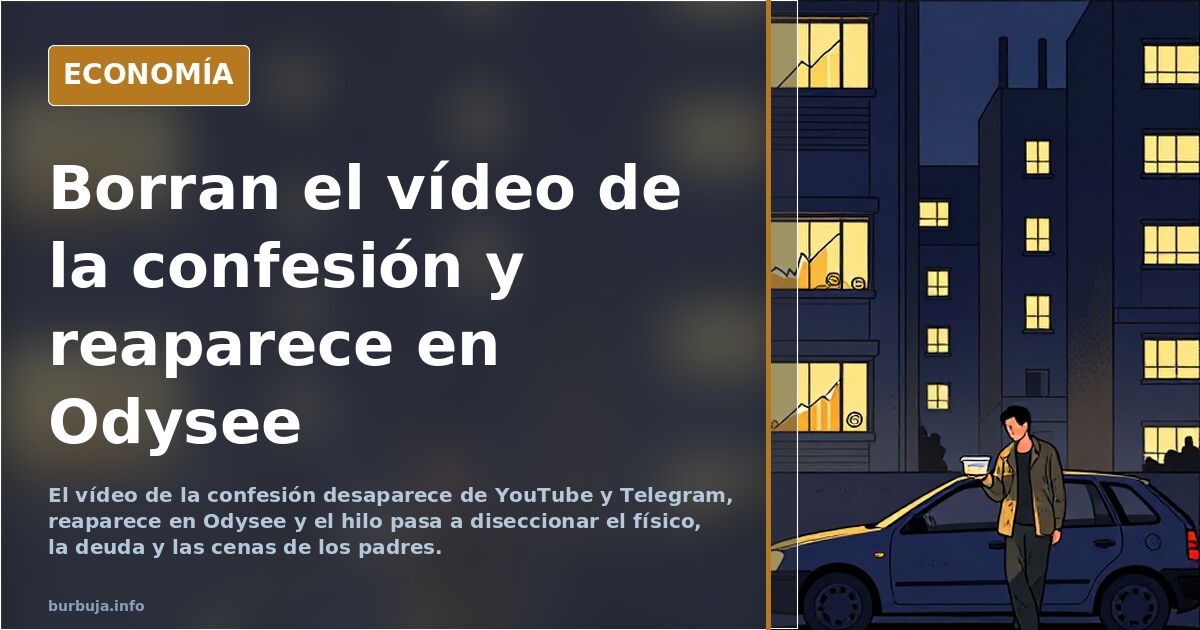 Borran el vídeo de la confesión y reaparece en Odysee
