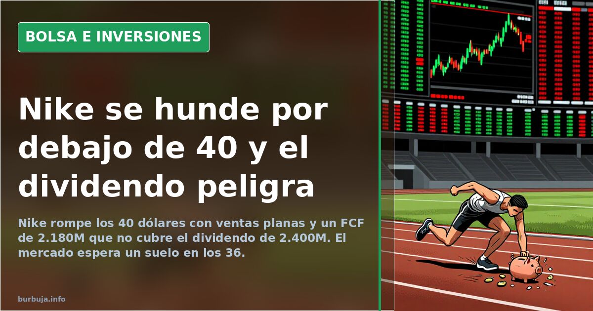 Nike: ventas planas, FCF a la mitad y el dividendo en riesgo
