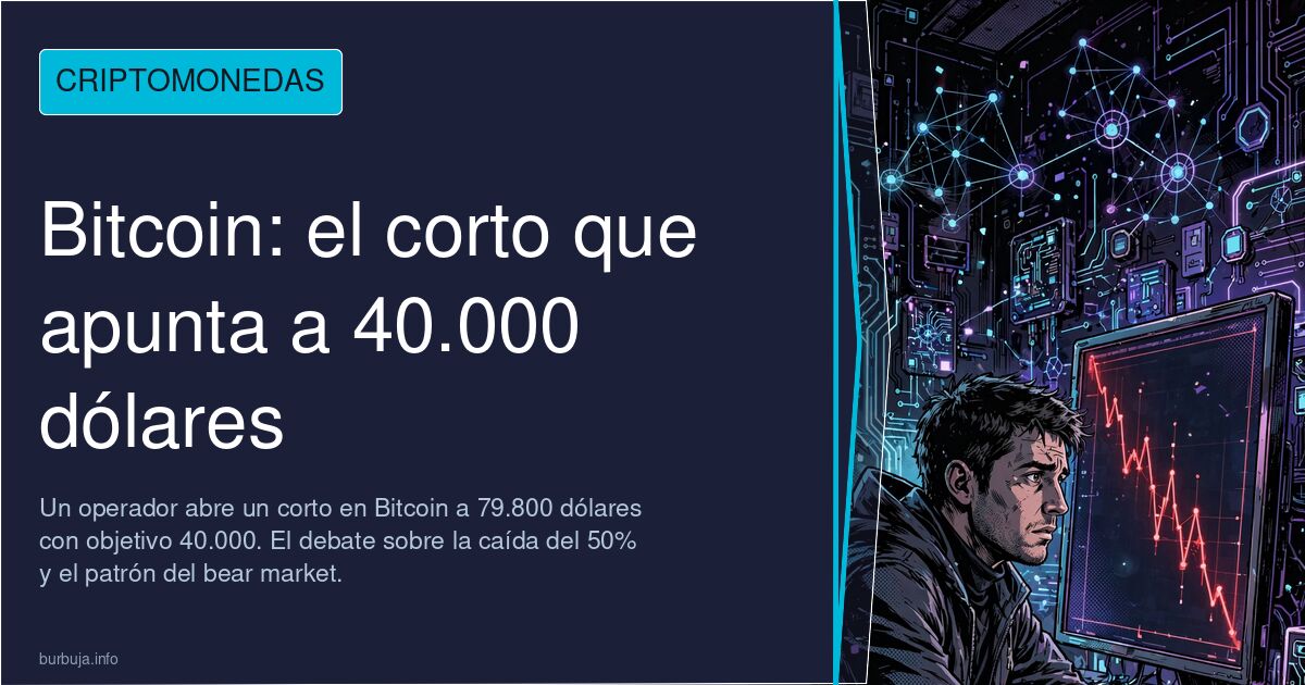 Gráfico de Bitcoin con línea de tendencia y precio en 80.000 dólares