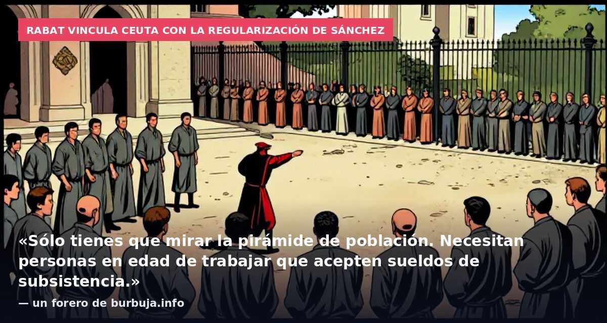 Rabat vincula Ceuta con la regularización de Sánchez: «Sólo tienes que mirar la pirámide de población. Necesitan personas en edad de trabajar que acepten sueldos de subsistencia.» — un forero de burbuja.info