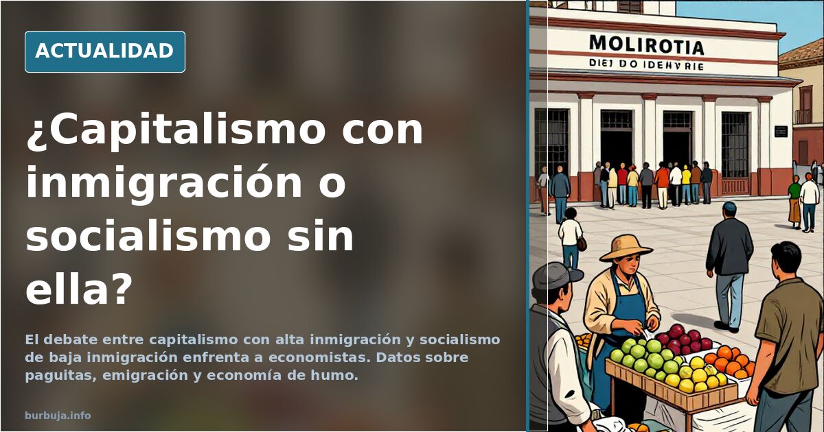 Gráfico comparativo entre capitalismo con inmigración y socialismo sin inmigración