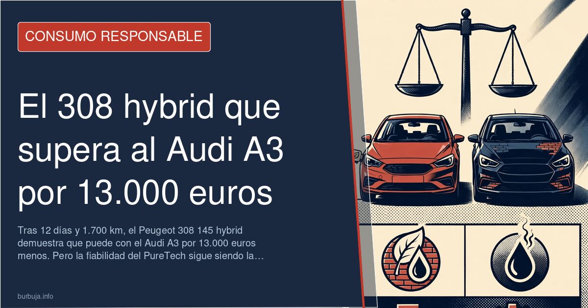 Peugeot 308 145 hybrid en carretera durante una prueba de alquiler